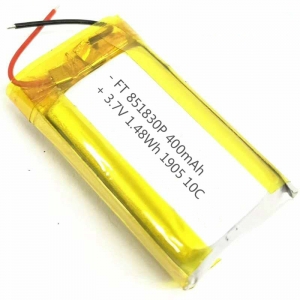 851830 3.7 v 400 mah baterias de polímero de lítio shenzhen kc bateria de polímero
