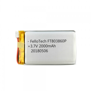 3.7v 2000mah baterias de li-polímero ft803860p