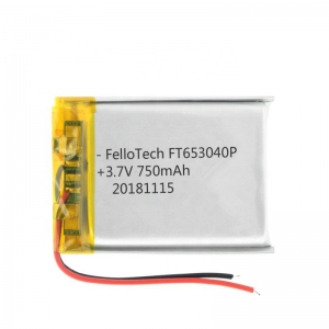 3.7v 750mah baterias de li-polímero ft653040ph