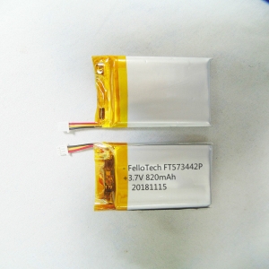 Bateria de polímero de lítio 3.7v 820mah ft573442p