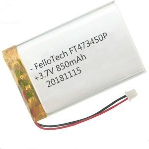 3.7v 850mah baterias de li-polímero ft473450p