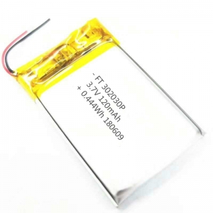 Bateria ft302030p do polyme do lítio do wearbale de 3.7v 120mah