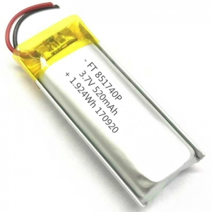 Bateria recarregável do polímero da bateria 801740 do íon de lítio 520mah 3.7v bateria recarregável