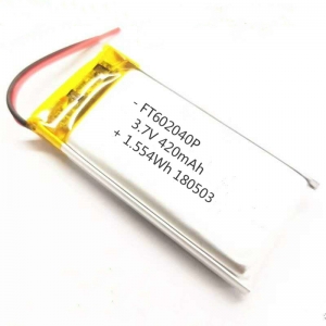 bateria personalizada do lipo de ft602040 3.7v 420mah
