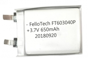 bateria do polímero do lítio de ft603040p 3.7v 650mah com certificado