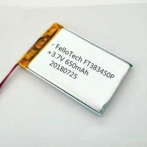 3.7v 650mah baterias de li-polímero ft383450p