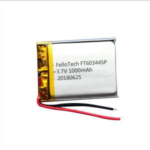 3.7v 1000mah baterias de li-polímero ft603445p