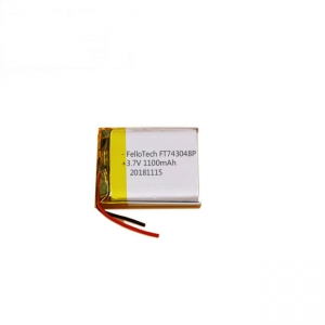 Bateria de polímero de lítio 3.7v 1100mah ft743048p