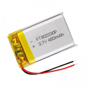 Bateria de polímero de lítio 3.7v 480mah ft902030p com certificado ul
