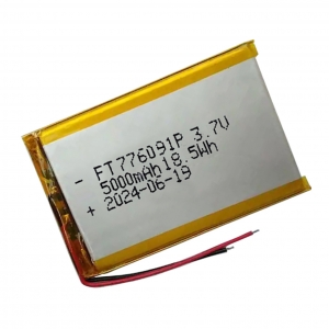 3.7v 5000mah baterias de li-polímero ft776091p