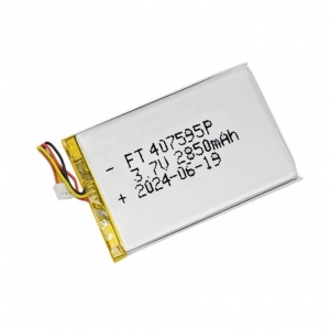 Bateria de polímero de lítio 3.7v 2850mah ft407595p