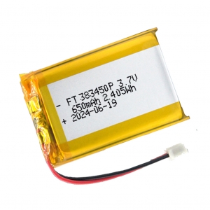 3.7v 650mah baterias de li-polímero ft383450p