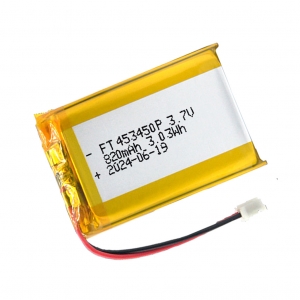 Bateria de polímero de lítio 3.7v 820mah ft453450p