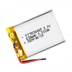 Bateria de polímero de lítio 3.7v 630mah ft553040p