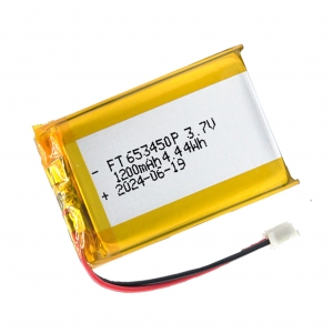 3.7v 1200mah baterias de polímero de lítio ft653450p