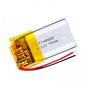 venda quente 3.7 v pequeno lipo bateria oem ft401020p 55 mah