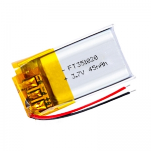 3.7v 45mah wearbale bateria de polímero de lítio ft351020p
